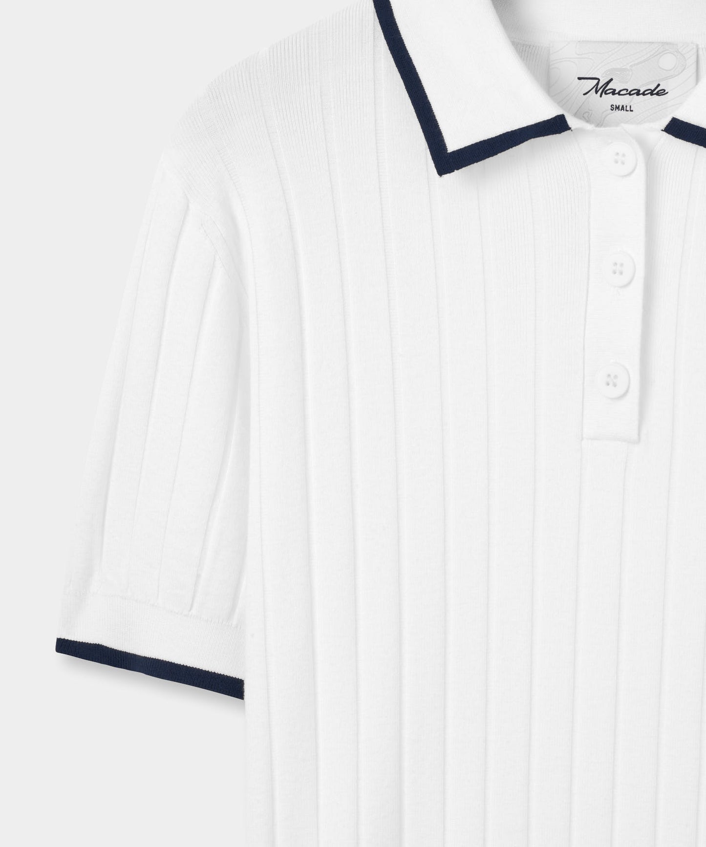 Skye White Course Knit Polo