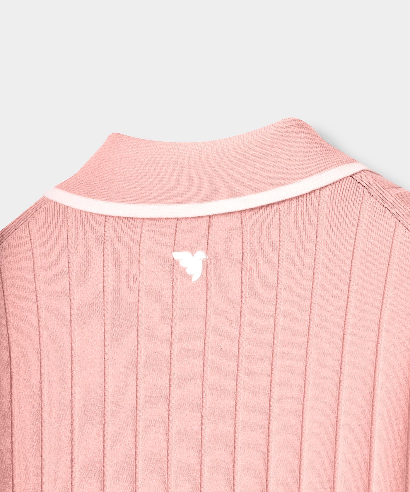 Skye Course Knit Polo - Coral flatlay 08