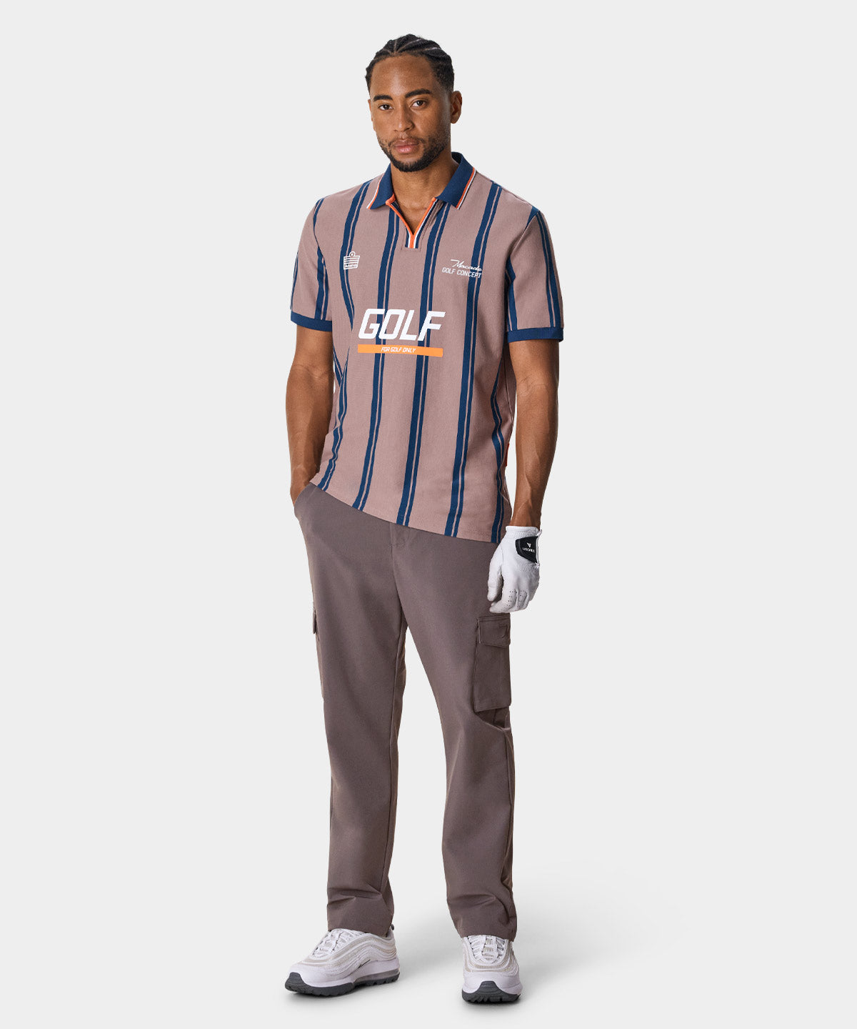 Striped golf hot sale shirt