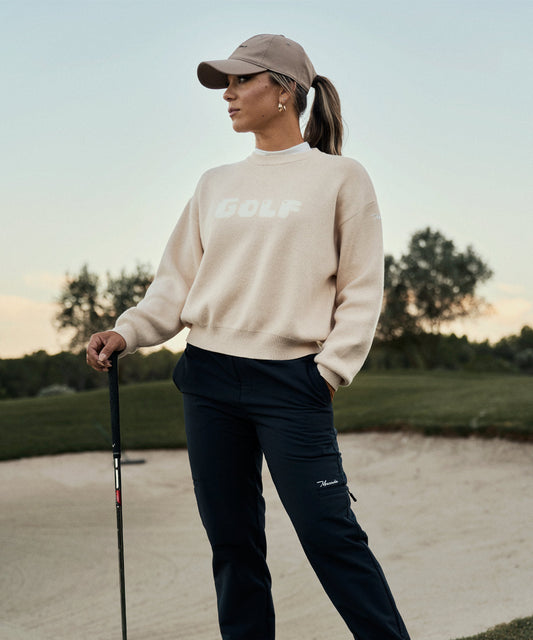 Tan Golf Oversized Knit Sweater Macade Golf