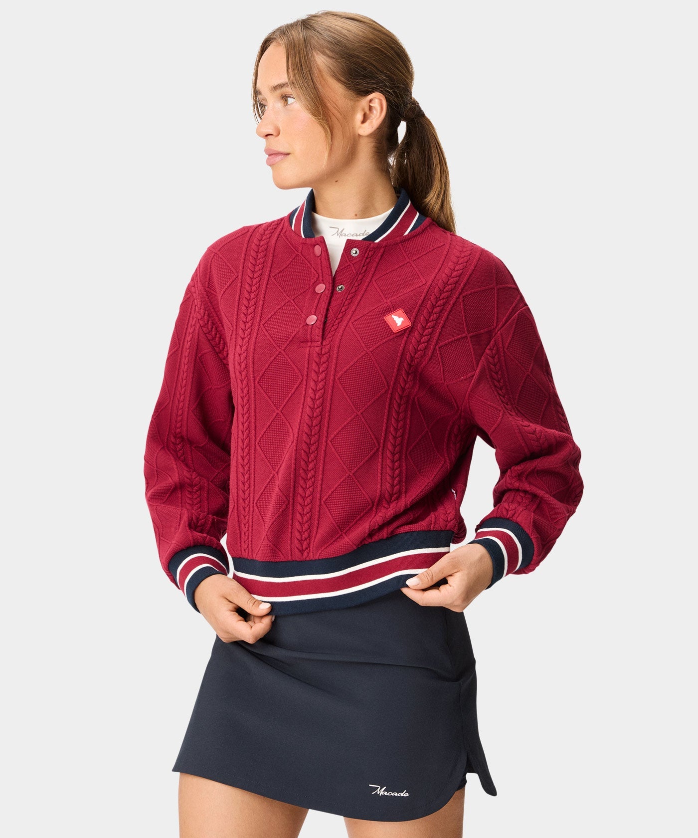 TR Bomber Pullover - Mulberry