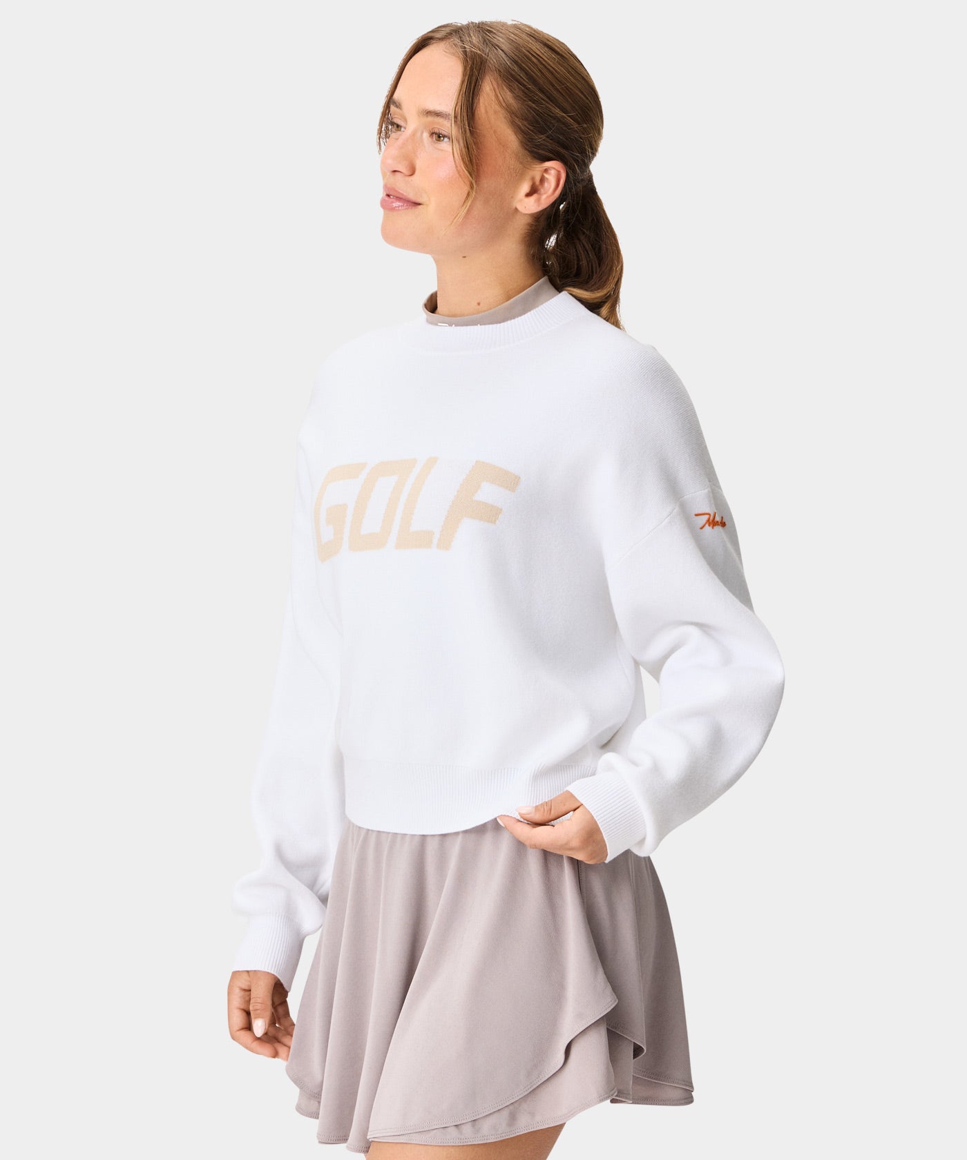 Oversized Golf Sweater - White