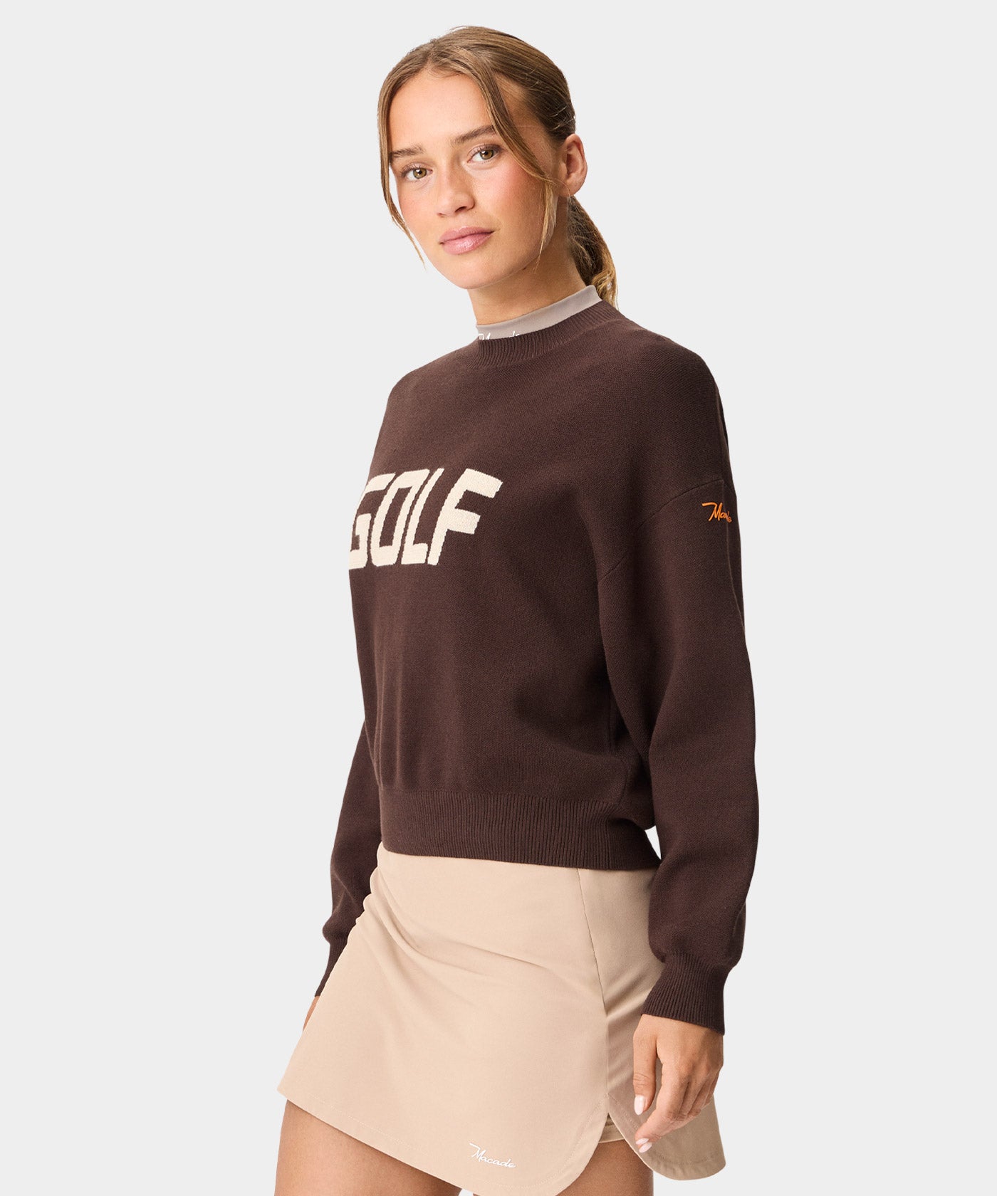 Oversized Golf Sweater - Brown
