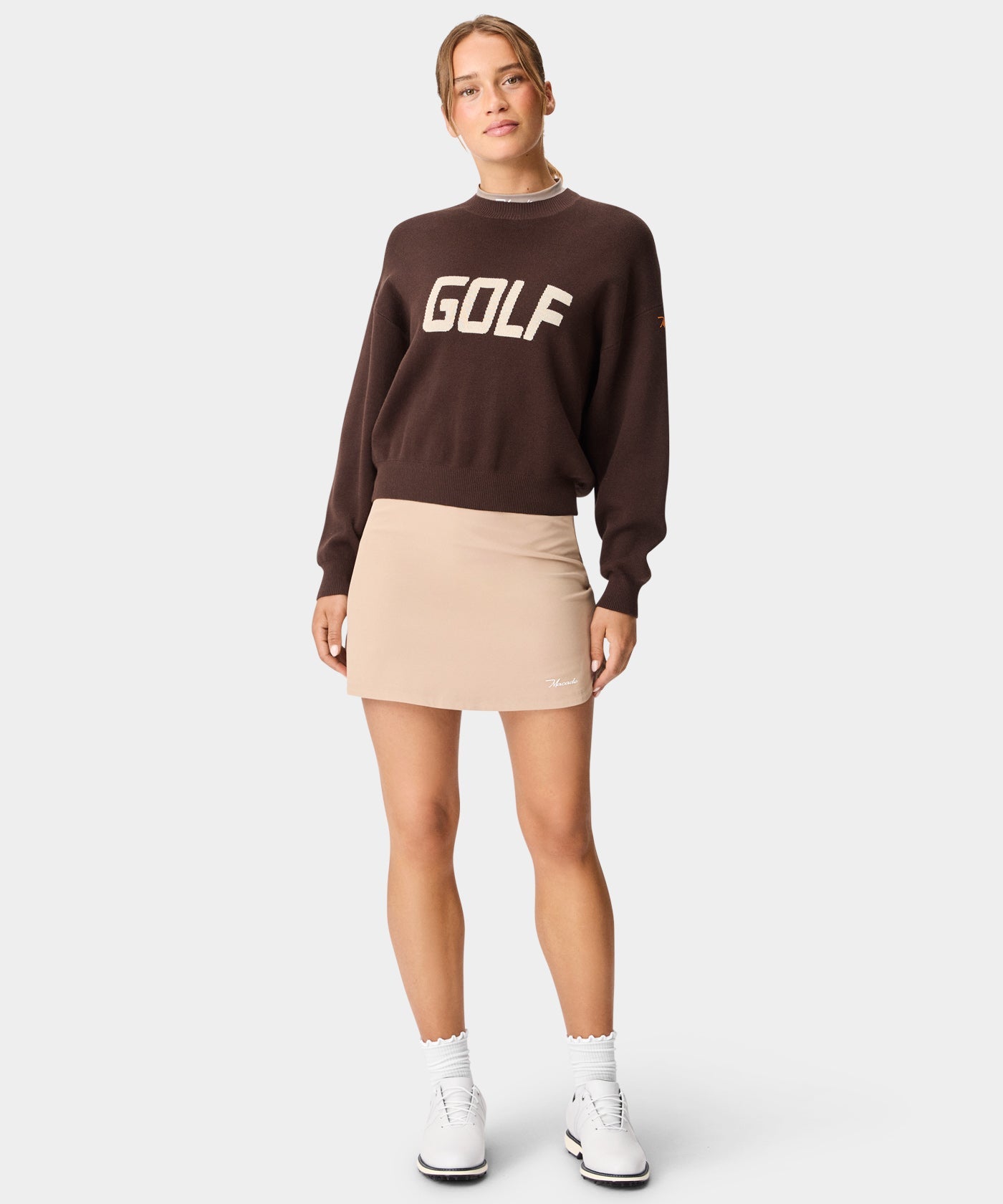Oversized Golf Sweater - Brown