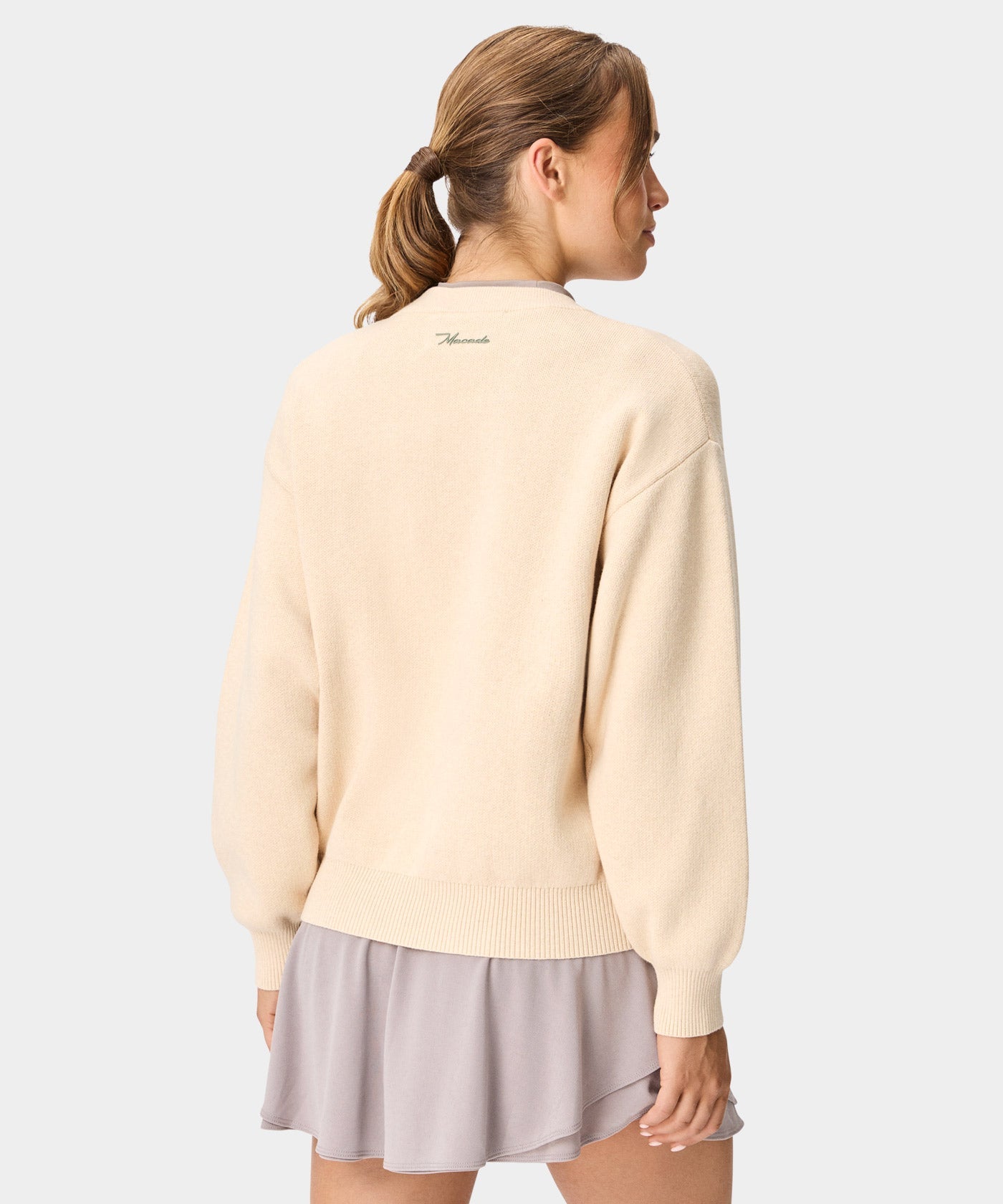 Cropped TX Knit Sweater - Sand