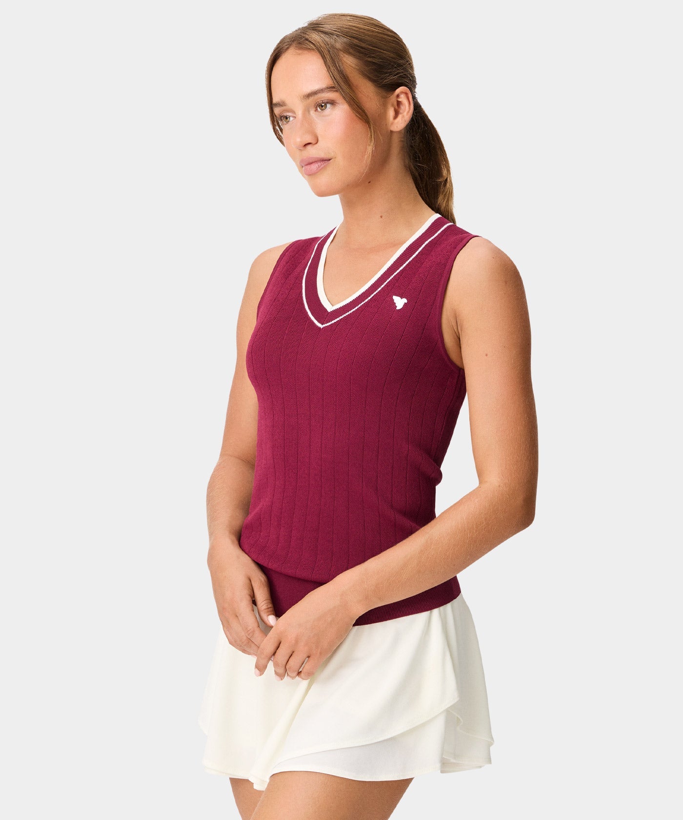 Ana Sleeveless V-Neck - Mulberry