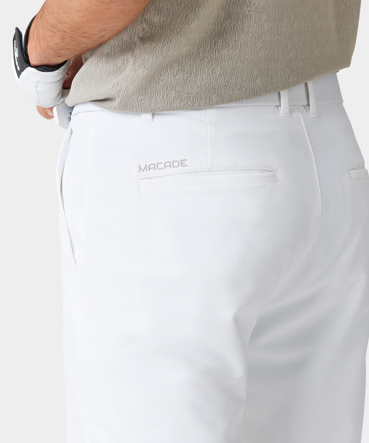 White Four-Way Stretch Shorts – Macade