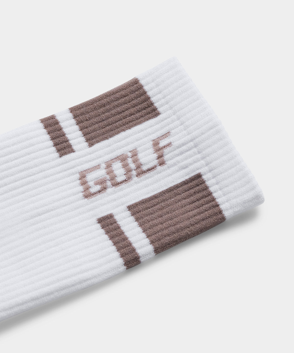 Women's White & Brown Golf Crew Socks