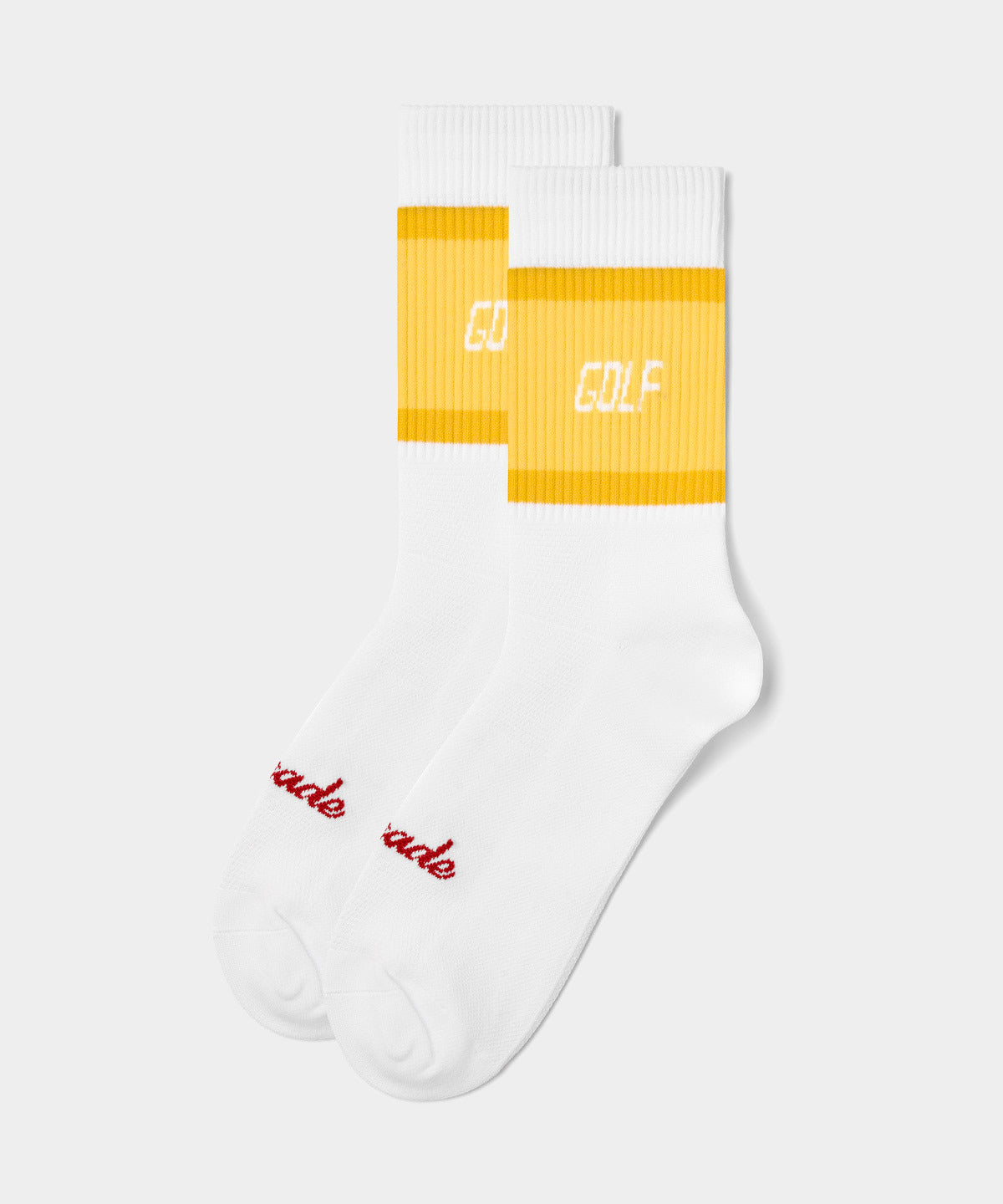 Macade Golf | Men's Players Crew Sock - Yellow | Size: M | Yellow