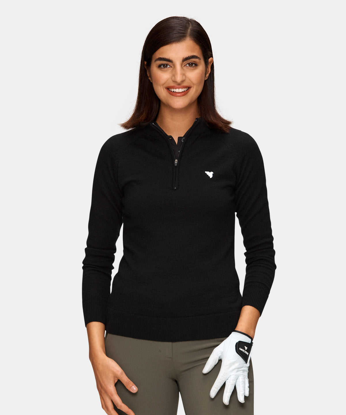 Black Merino Tech Quarter Zip Macade Golf