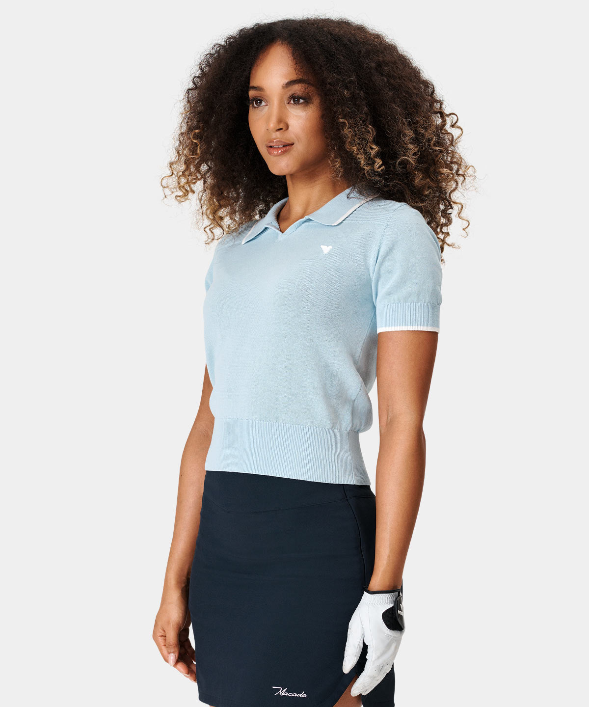 Range Knit Polo - Powder Blue