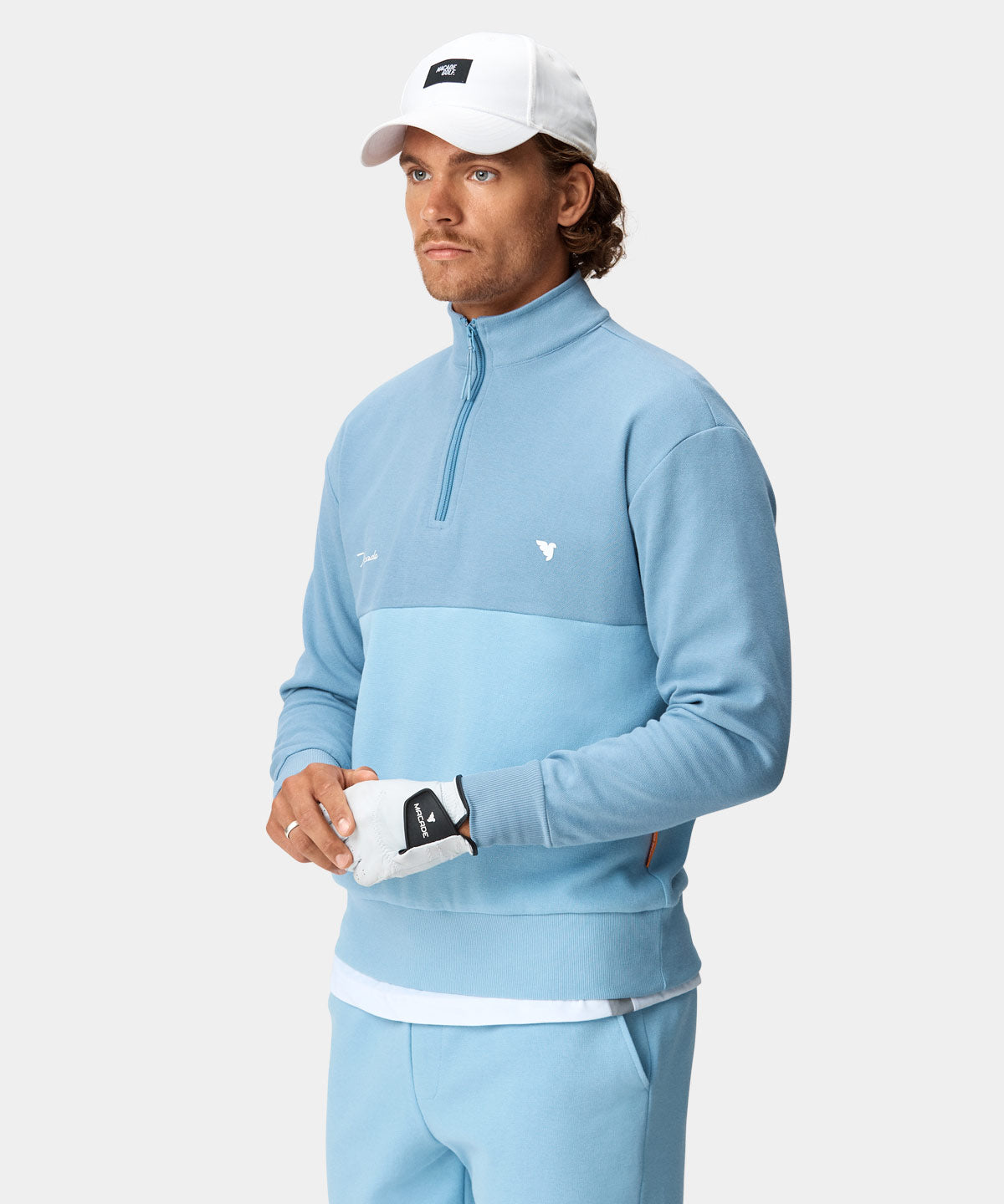 Slate Range Block Zip Sweater Macade Golf