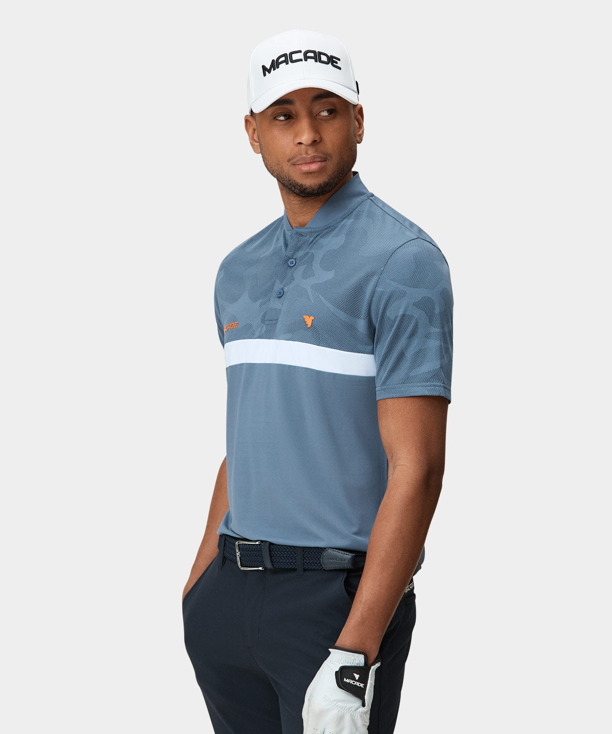 Stone Blue TX Bomber Shirt Macade Golf