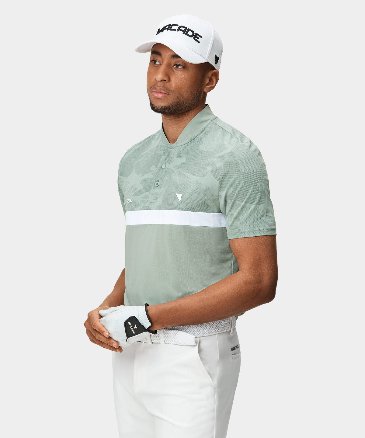 Sage Green TX Bomber Shirt Macade Golf
