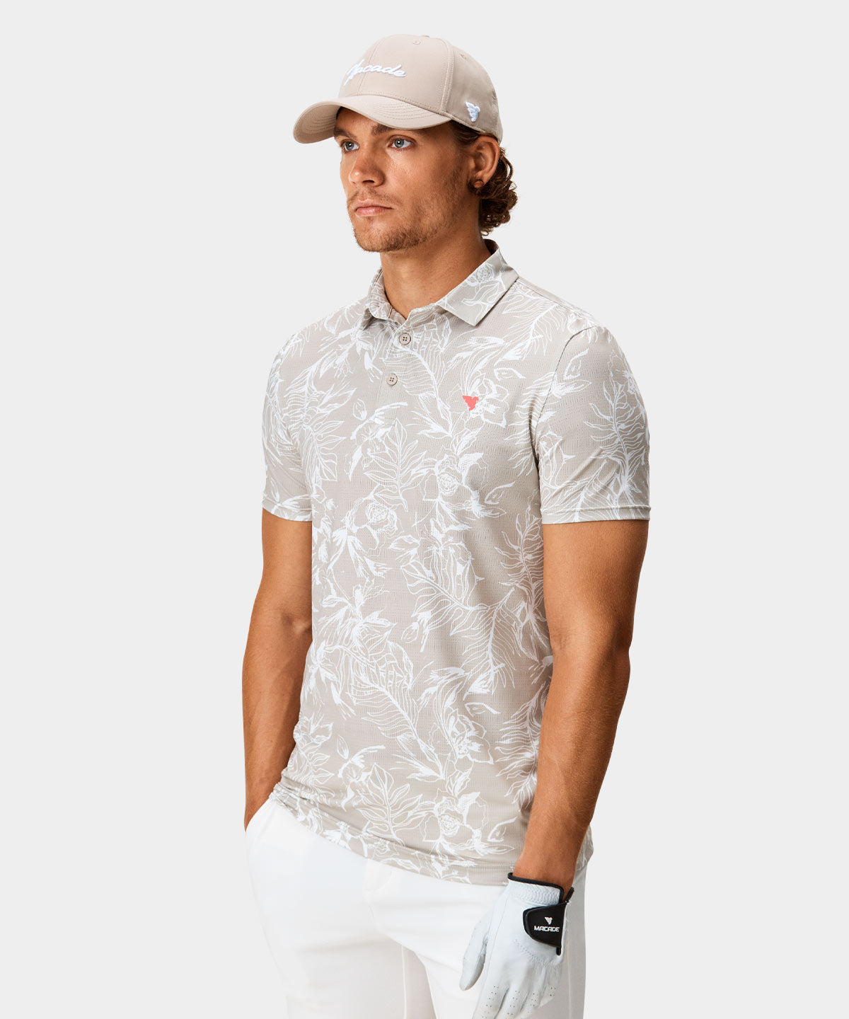 Tan Floral Players Polo Shirt Macade Golf