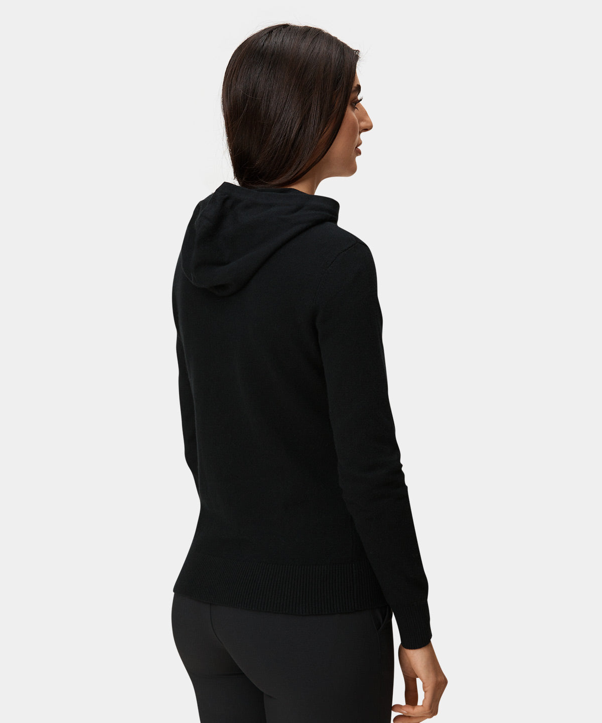 Black knitted online hoodie