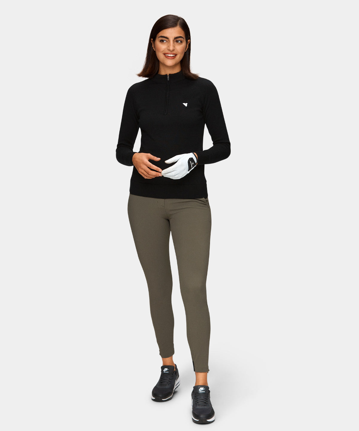 Black Merino Tech Quarter Zip Macade Golf
