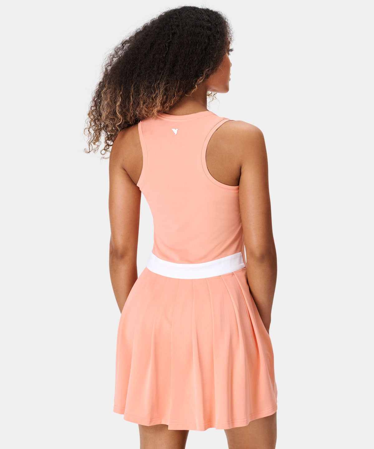 Coral Pleated Performance Dress