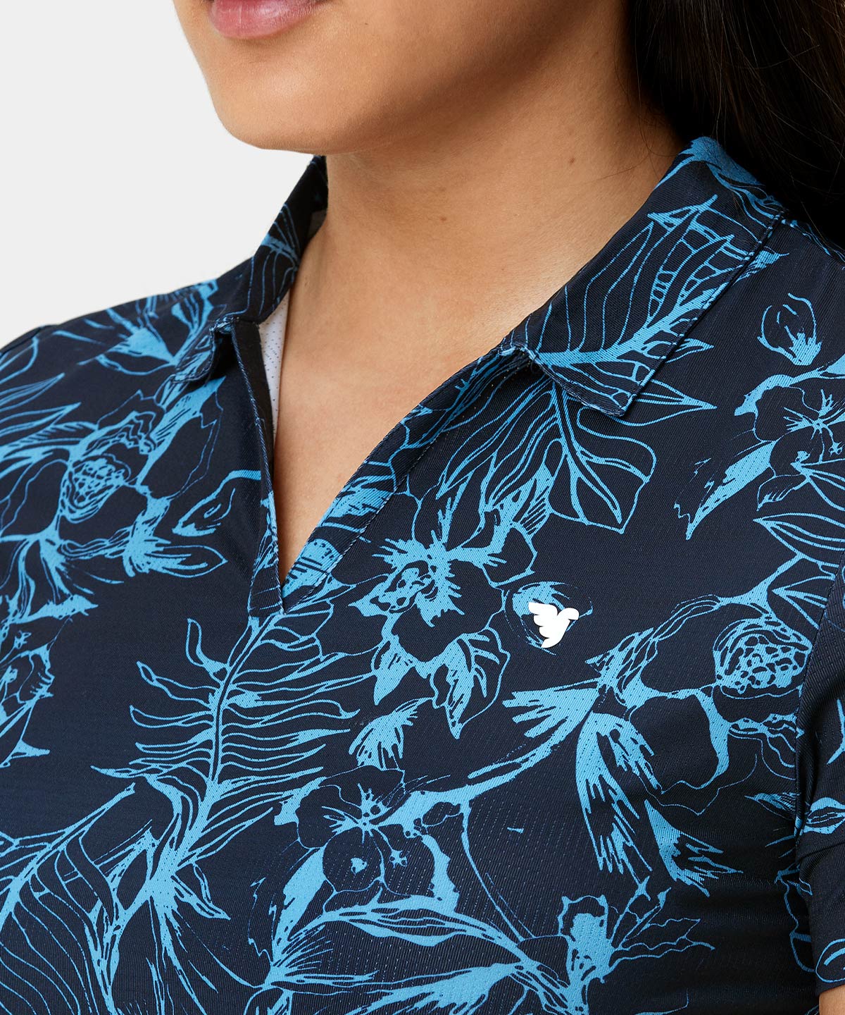 Dark Blue Floral Players Shirt Macade Golf