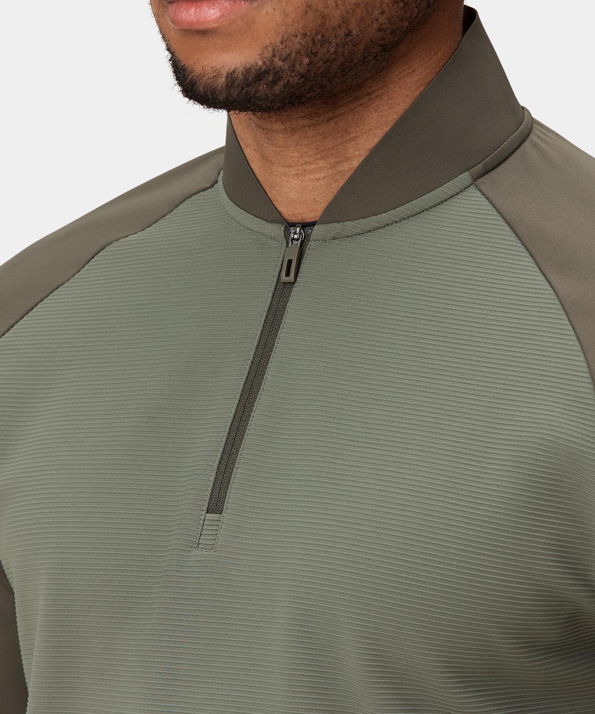 Olive Green Tech Bomber Zip Macade Golf