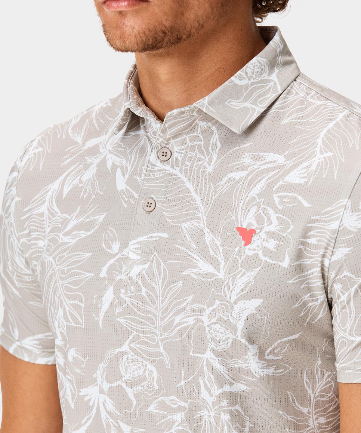 Tan Floral Players Polo Shirt Macade Golf