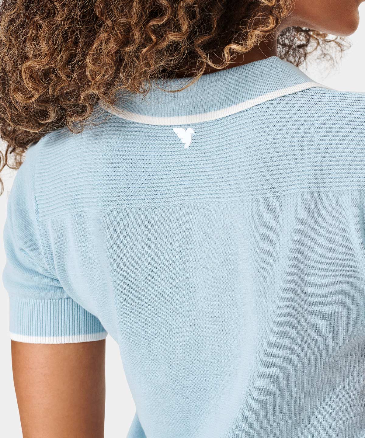 Range Knit Polo - Powder Blue