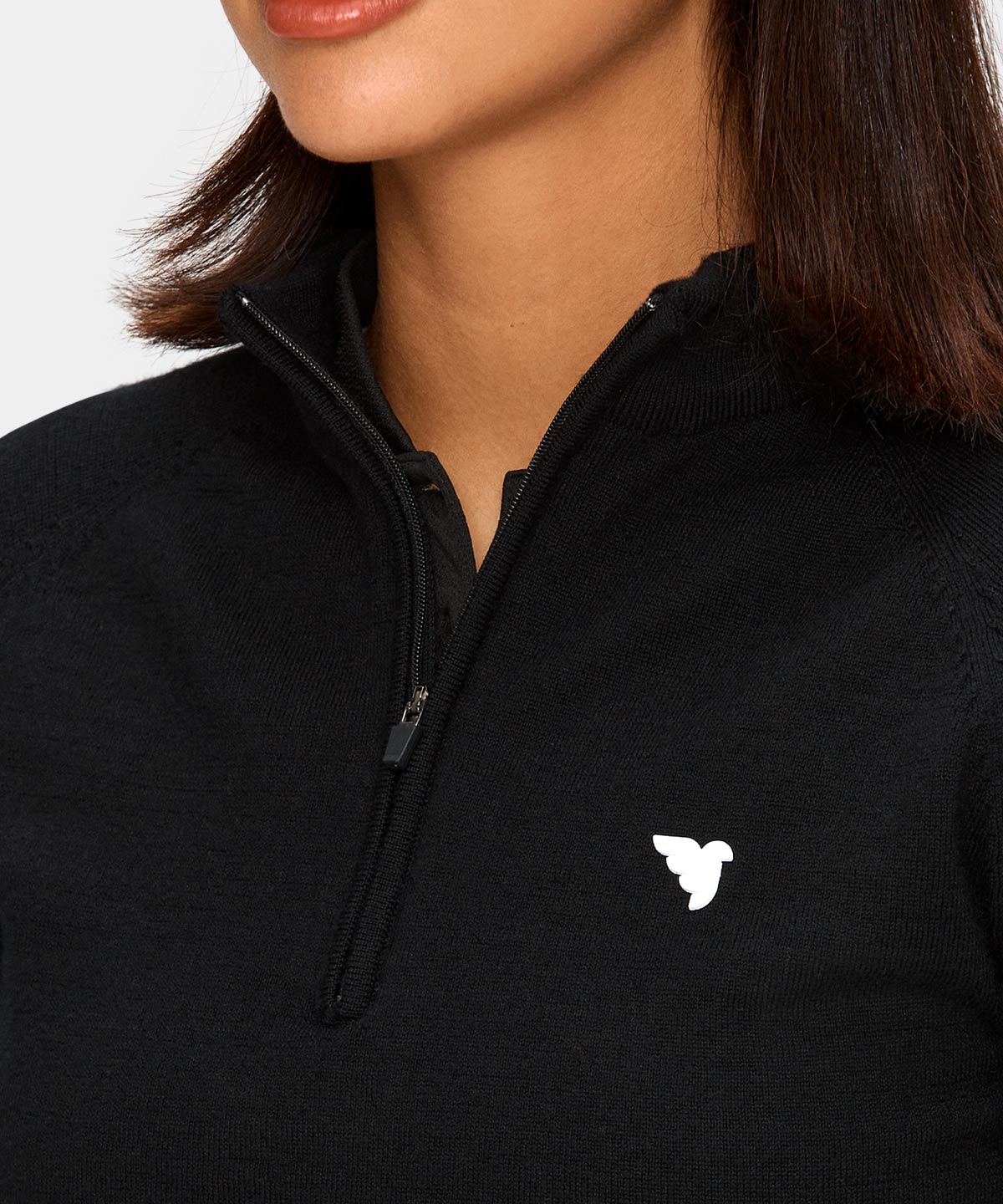 Black Merino Tech Quarter Zip Macade Golf