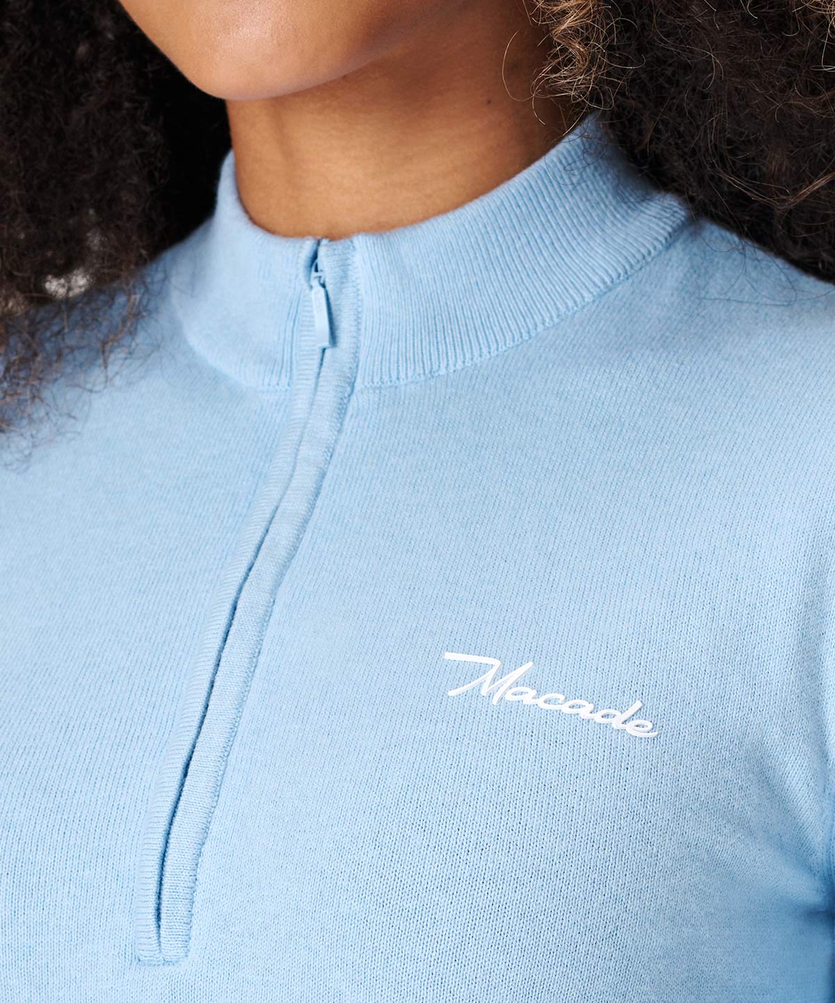 Powder Blue Tech Crewneck L | Macade Golf