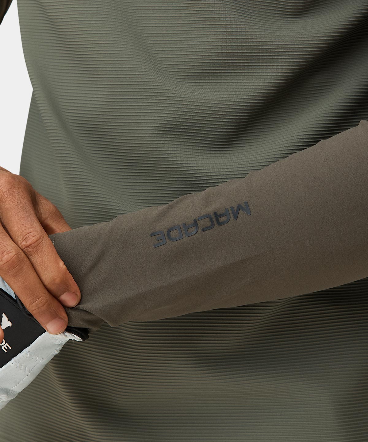 Olive Green Tech Bomber Zip Macade Golf