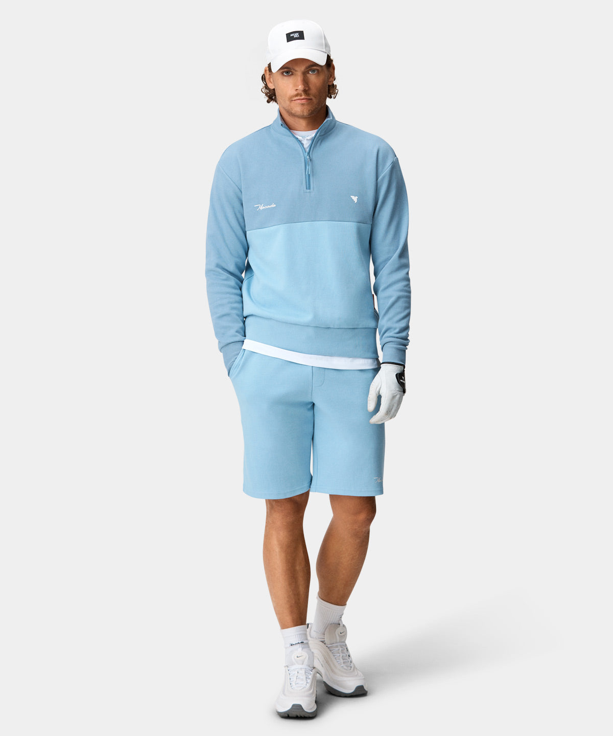 Slate Range Block Zip Sweater Macade Golf