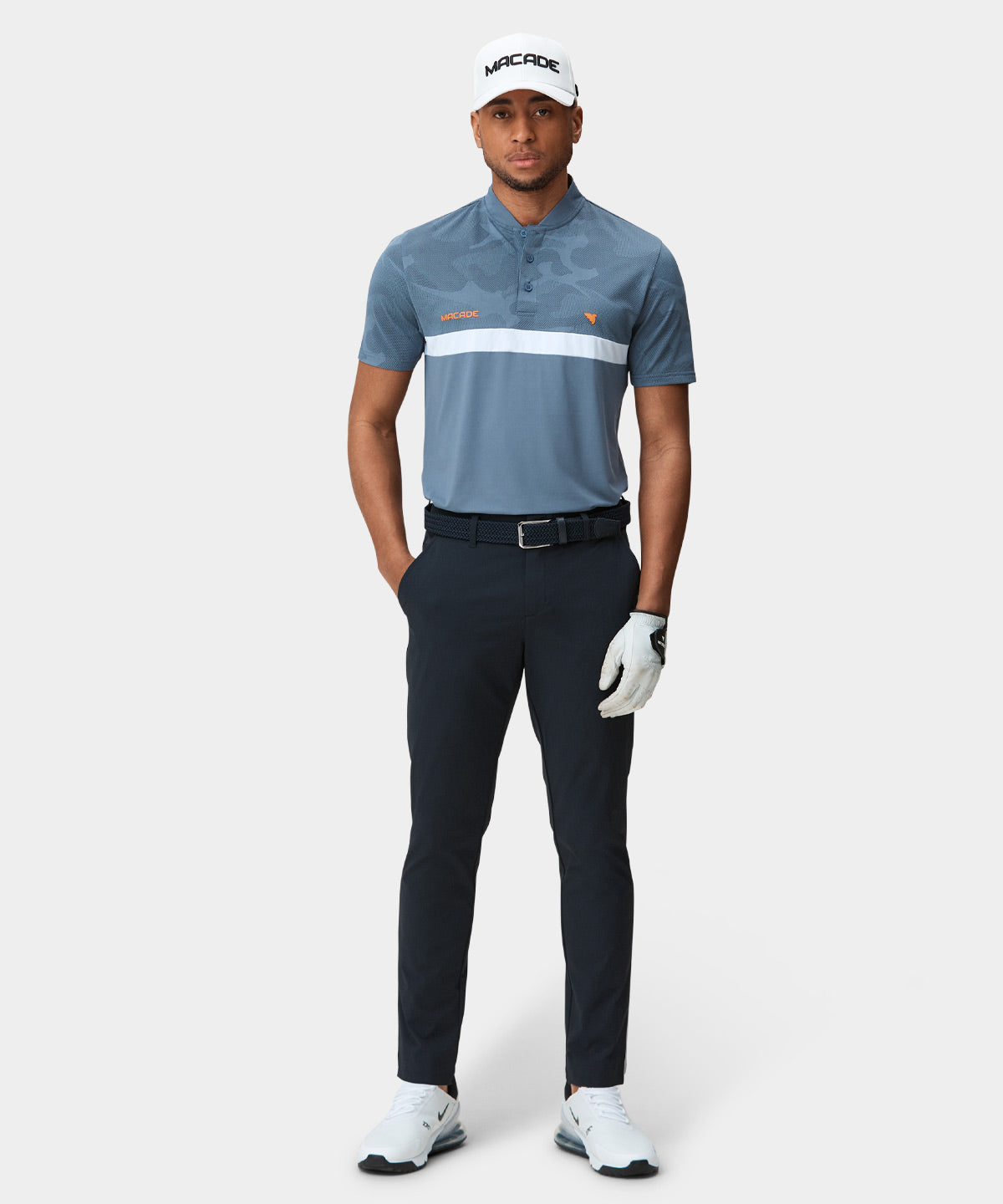Stone Blue TX Bomber Shirt Macade Golf
