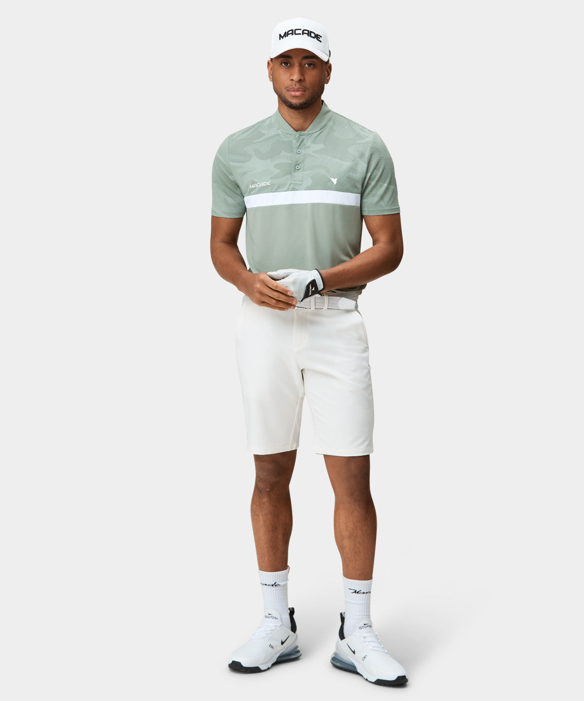 Sage Green TX Bomber Shirt Macade Golf