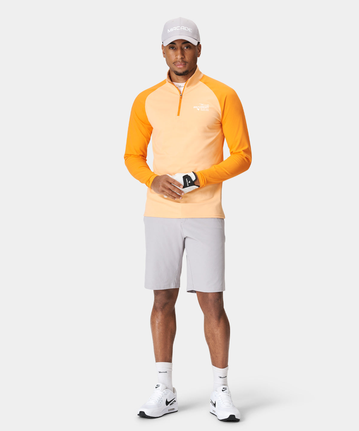 Men's Orange Tour Quarter Zip Macade Golf