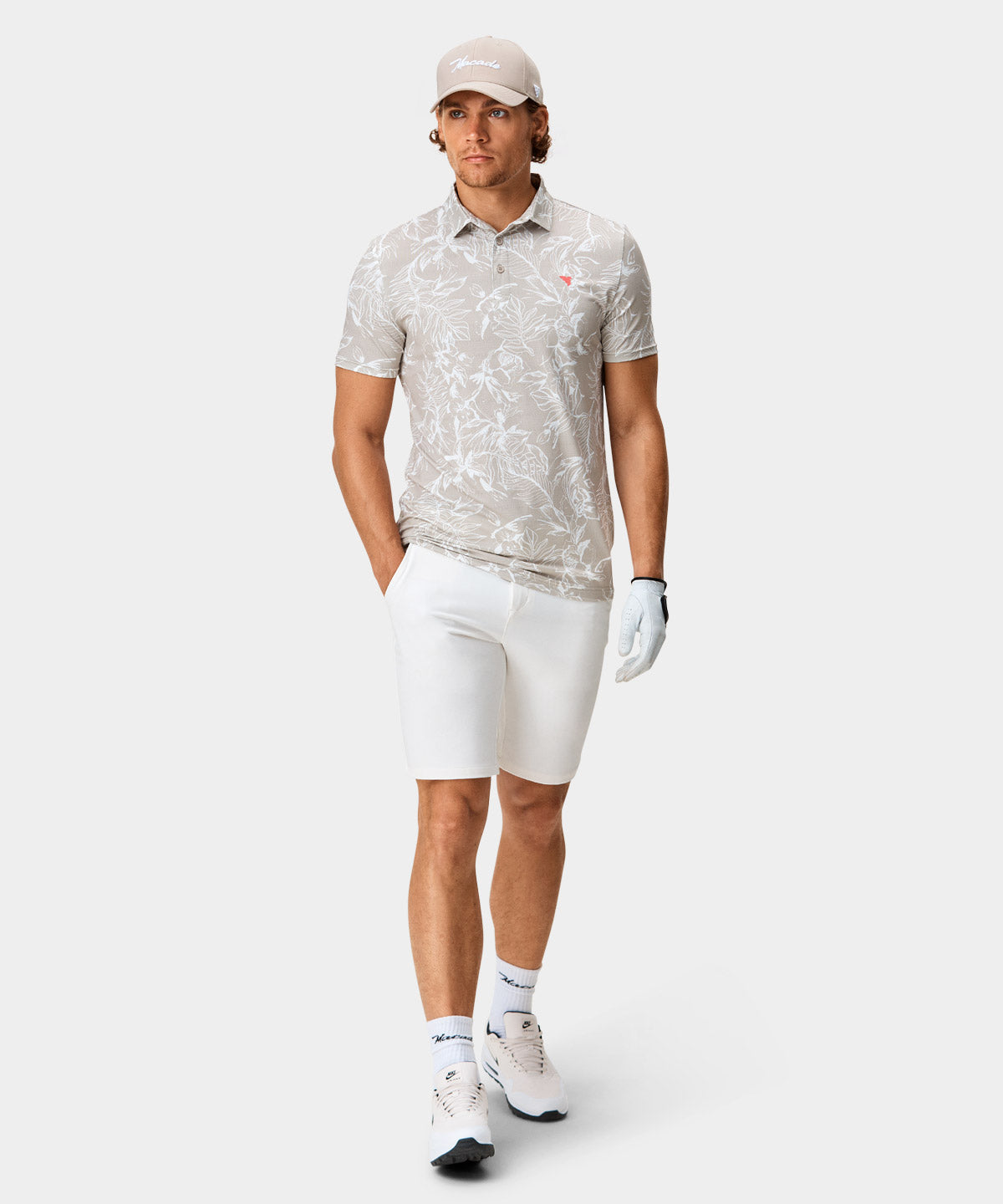 Tan Floral Players Polo Shirt Macade Golf