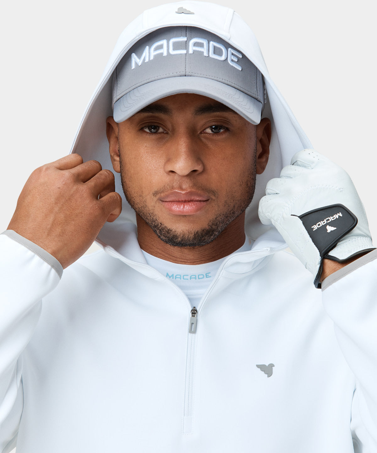 White Therma Hoodie Zip Macade Golf