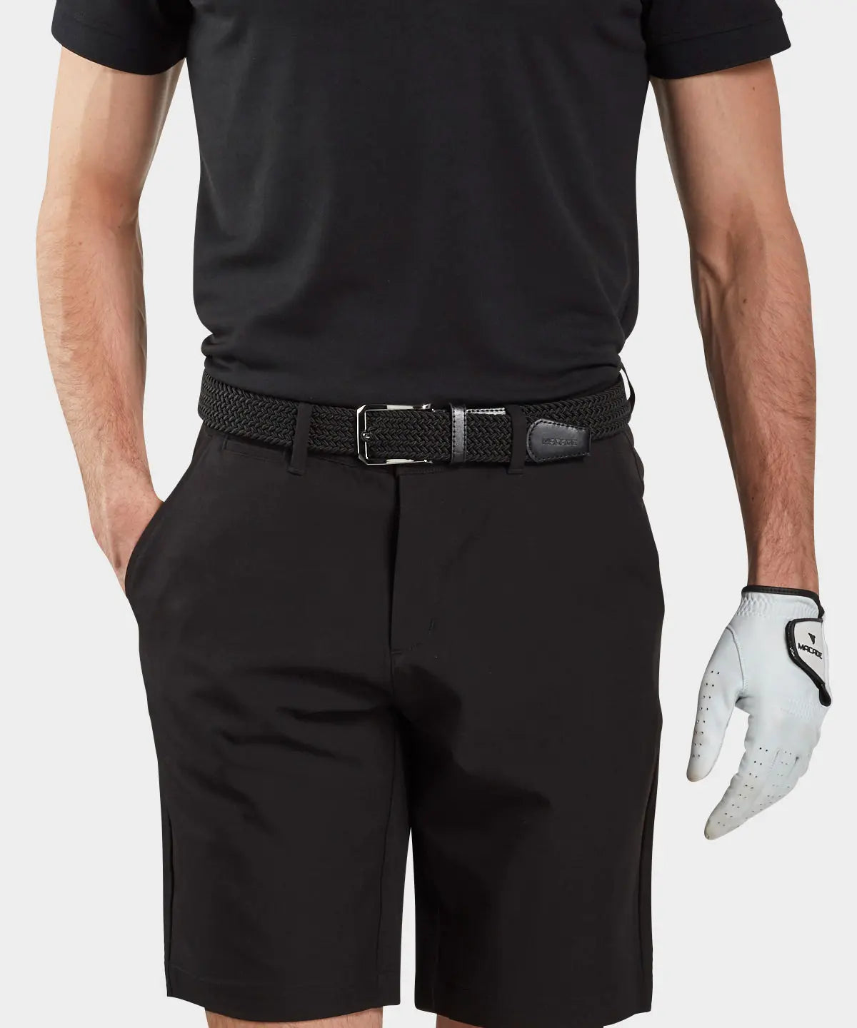 Men's Elastic Black Belt Macade Golf